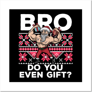 Ugly Christmas Workout Lifting Santa Claus Gym Fitness Gift Posters and Art